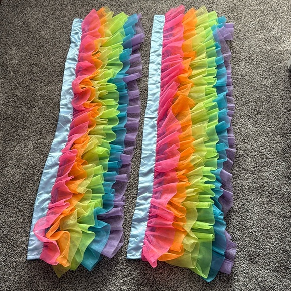 Rainbow Tulle Ruffle curtain Valances (2) - Picture 1 of 3